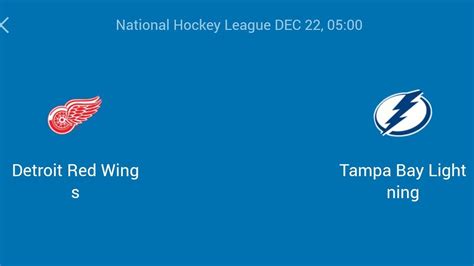 Detroit Red Wings Vs Tampa Bay Lightning Live Match Youtube