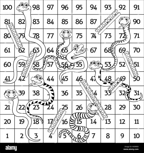 Snakes And Ladders Black And White Stock Vector Image And Art Alamy