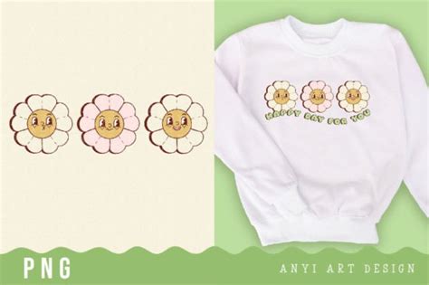 Retro Flower Daisy Sublimation Graphic By Anyi Art Design Creative