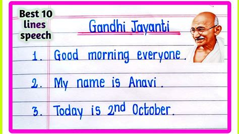 lines speech  gandhi jayanti mahatma gandhi jayanti speech