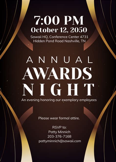 Free Annual Awards Night Invitation Template Edit Online And Download