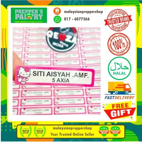 Stickers Label Nama Anak Buku Sekolah Dan Alat Tulis Stickers Putih