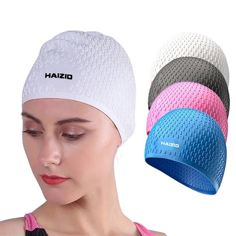 Gorro de natación de silicona para adultos gorros de Pelo Largo con