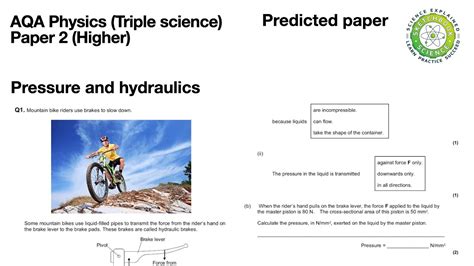 Q Pressure Hydraulics Gcse Physics Triple Paper Predicted Exam