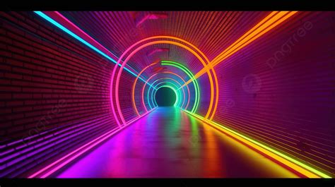 Sound Design For Film Music Video With Neon Tunnels Background 3d