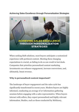 Achieving Sales Excellence Through Personalization Strategies Pdf