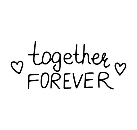 Together Forever Handwritten Lettering Royalty Free Vector