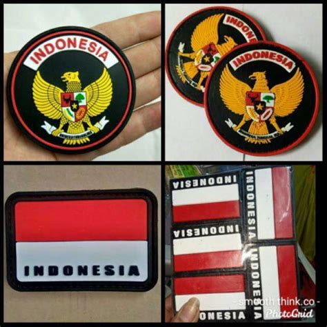 Patch Rubber Karet Logo Bendera Merah Putih Logo Garuda I Rubber Murah