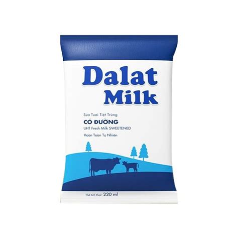 Sữa tươi tiệt trùng Có Đường Dalatmilk 220ml – Siêu Thị Genshai