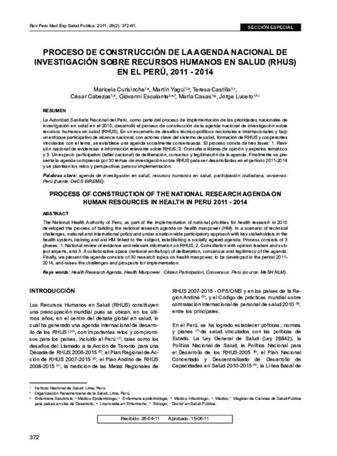 Pdf Proceso De Construcción De La Agenda Nacional De Investigación Sobre Recursos Humanos En