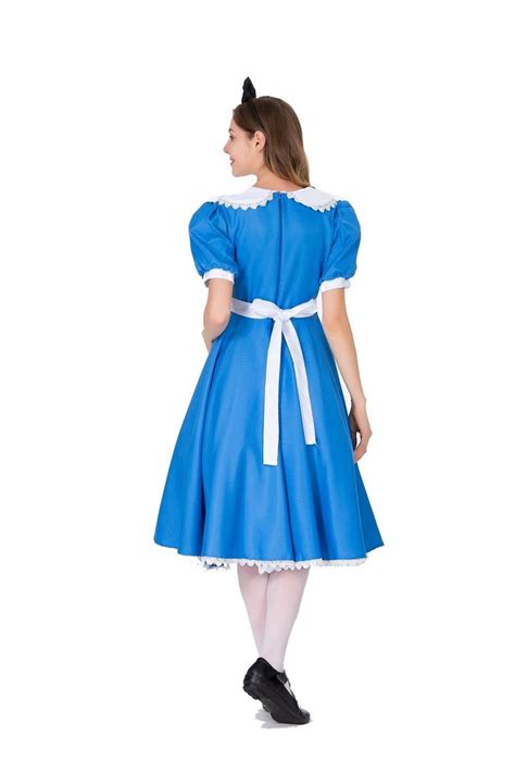 Halloween Women Adult Anime Alice Adventure Blue Party Dress Alice