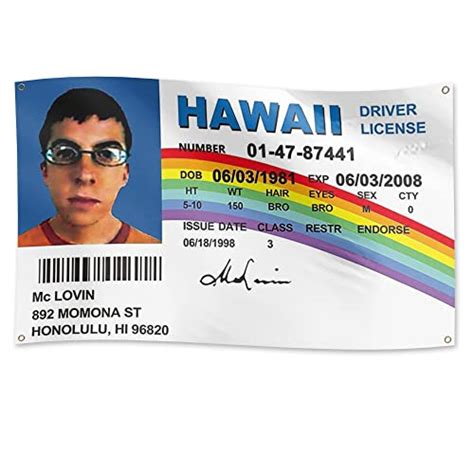 Yuiwrs Mclovin Id Flag 3x5 Foot Fake Drivers License Banner 3x5 Foot