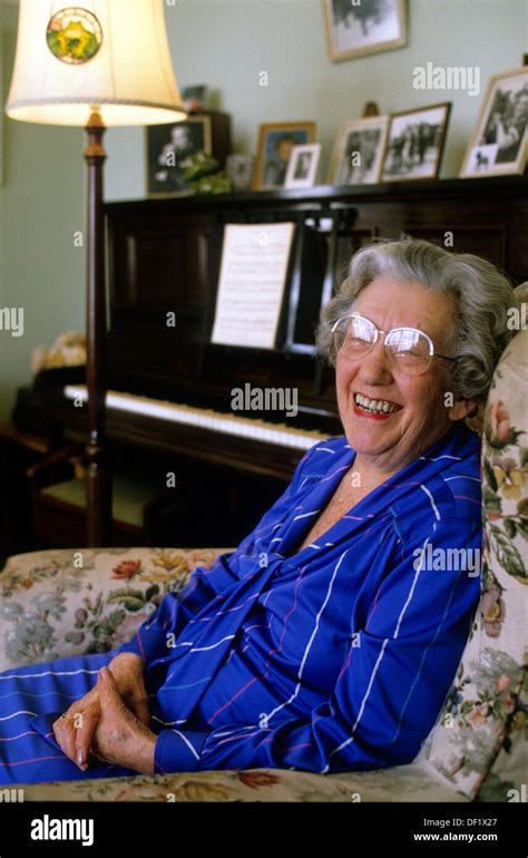 Eva Hart, Titanic survivor photographed at her her home in Chadwell ...