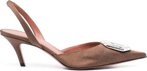 Amina Muaddi Camelia Slingback Pumps Bruin Schoenen Nl