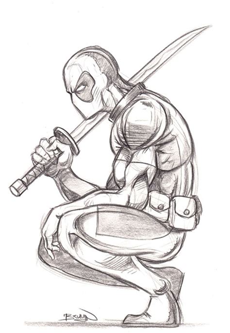 Heroe • Deadpool • Arte De Deadpool Dibujos Detallados Dibujo Deadpool