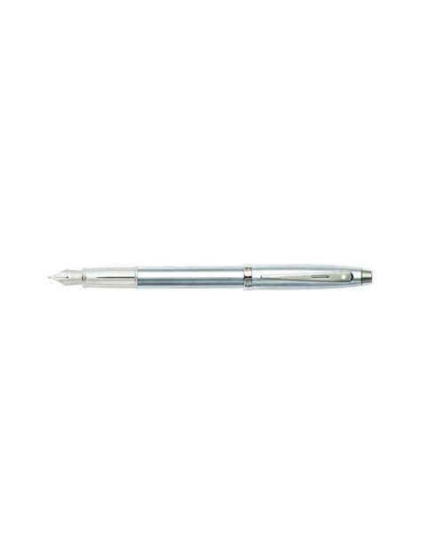 Sheaffer 100 Brushed Chrome Nickel Plated Fountain Pen Fine Ylellinen