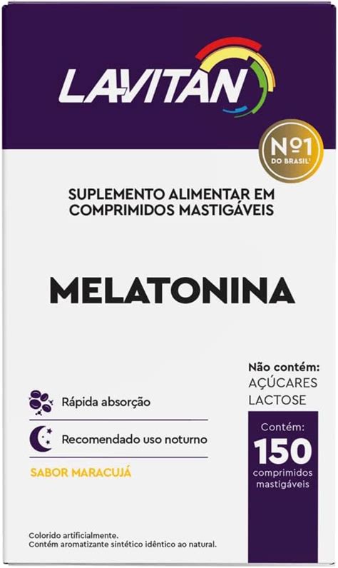 Suplemento Alimentar Melatonina Mg Maracuj Branco Lavitan