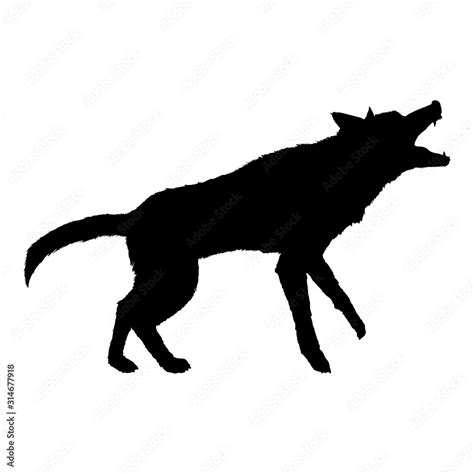 Vector Silhouette Barking German Shepherd Dog Stock Vector | Adobe Stock