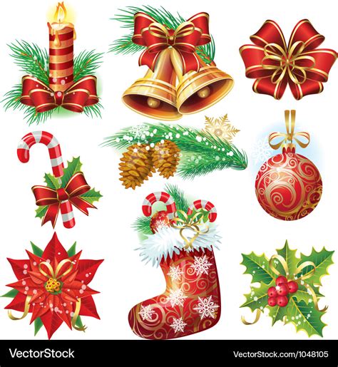 Christmas Objects Royalty Free Vector Image Vectorstock