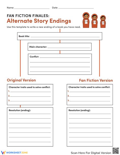 Fan Fiction Finales Alternate Story Endings Worksheet