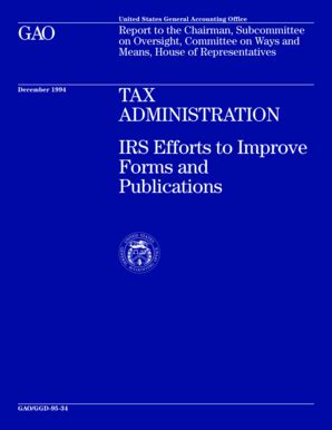 Fillable Online Gao GGD 95 34 Tax Administration IRS Efforts To