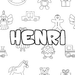 Coloriage prénom HENRI Sans Dépasser