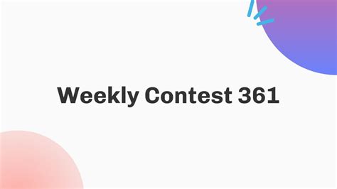 Leetcode Weekly Contest September Youtube