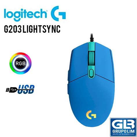 Mouse Logitech G203 Lightsync Optical 8000 Dpi Rgb Blue 910 005792