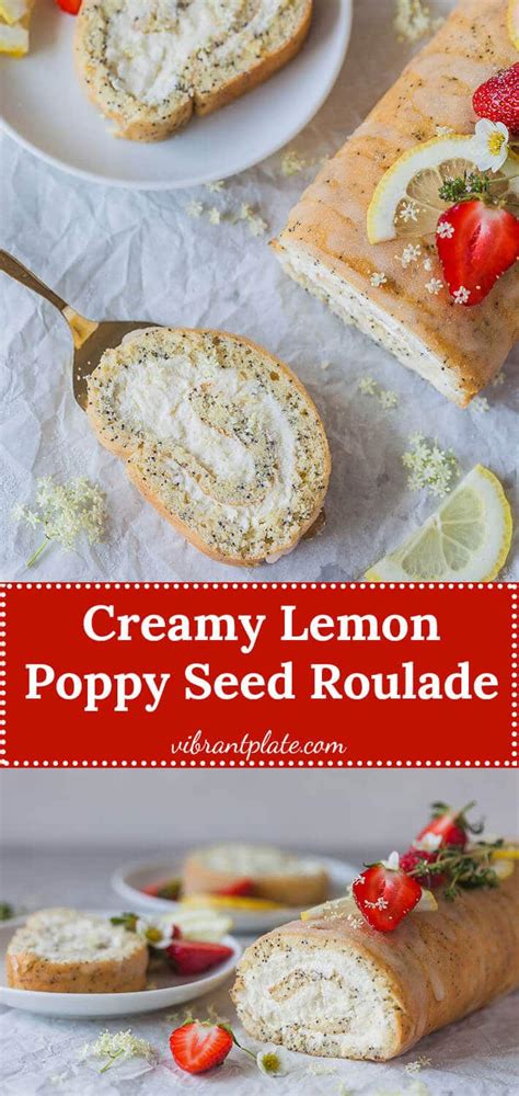 Creamy Lemon Poppy Seed Roulade Vibrant Plate