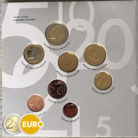 Serie de euro BU FDC Letonia 2019 1 céntimo a 2 euros