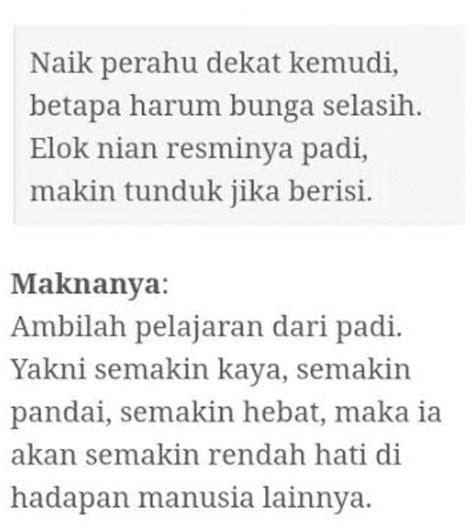 Detail Contoh Pantun Kiasan Dan Maknanya Koleksi Nomer