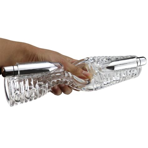 Male Masturbators Cup Double Head Stroker Vibrating Vibrator for Gay