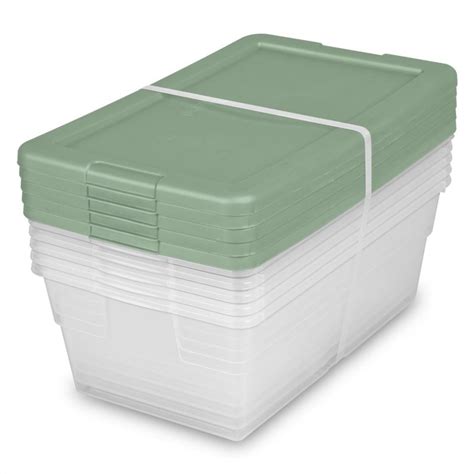 Sterilite 6 Qt Stackable Storage Tote Box Container Crisp Green 5