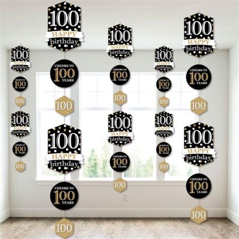 Big Dot Of Happiness Adult 100th Birthday Gold Birthday Party Hanging