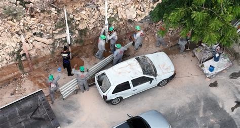 Homem fica ferido após muro de obra desabar no bairro Meireles