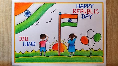 Republic Day Drawing Easy Republic Day Poster Drawing How To Draw