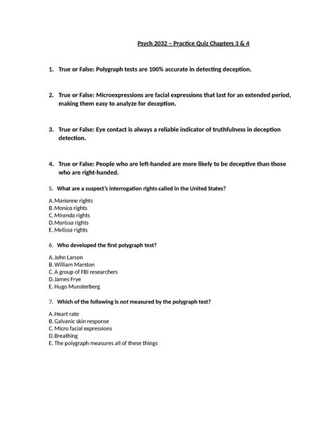 Psych 2032 Practice Quiz Chapter 3 4 Psych 2032 Practice Quiz