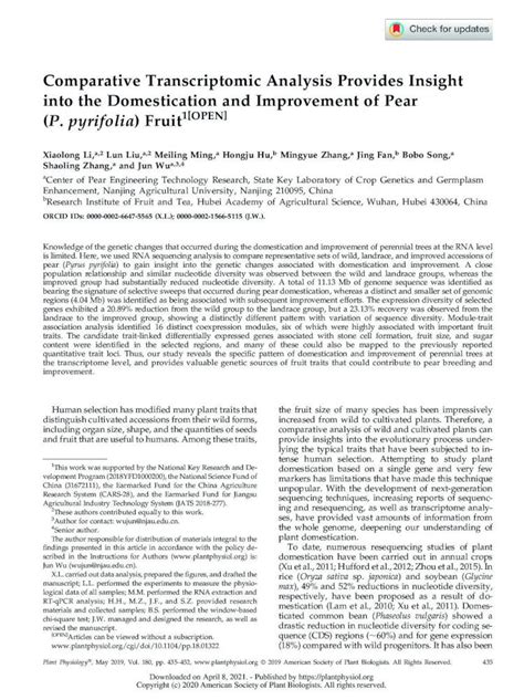 Pdf Comparative Transcriptomic Analysis Provides Insight Into