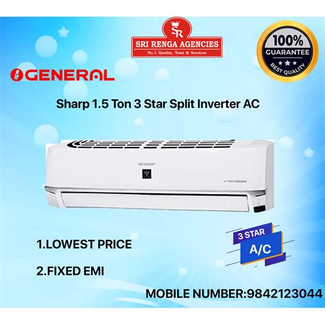 Sharp 1 5 Ton 3 Star Split Inverter Ac Ah Xp18wmt White