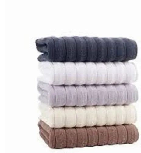 Roseate Plain Blue Cotton Bath Towel Size 70 X 140 Cm At Rs 200 Piece