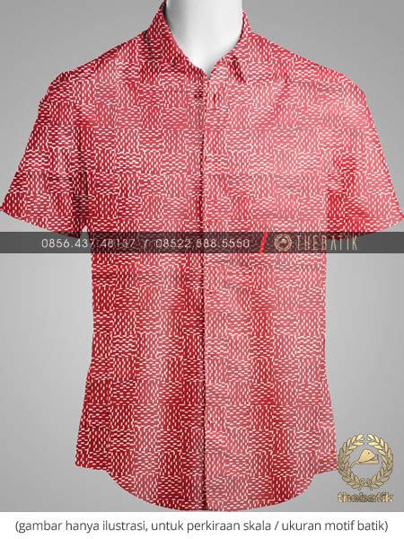 Jual Kain Bahan Baju Batik Meteran Motif Anyaman Merah Thebatik Co Id