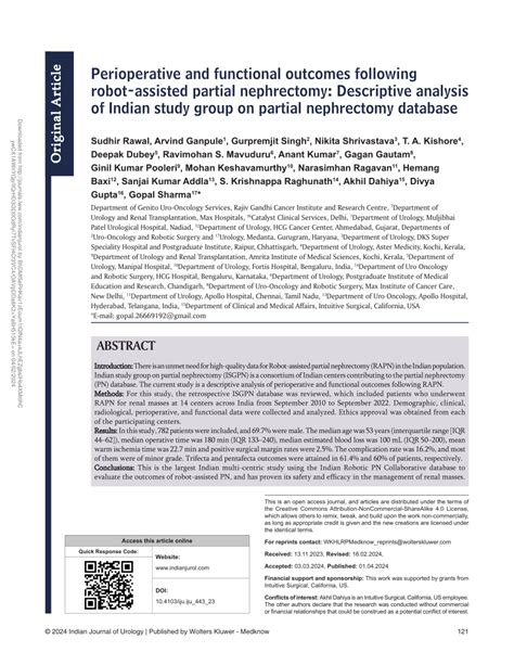 PDF Perioperative And Functional Outcomes Following Robot Assisted