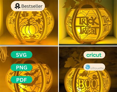 Pack K Rbis Laterne Vorlage Bundle Svg Png Pdf Halloween Laterne