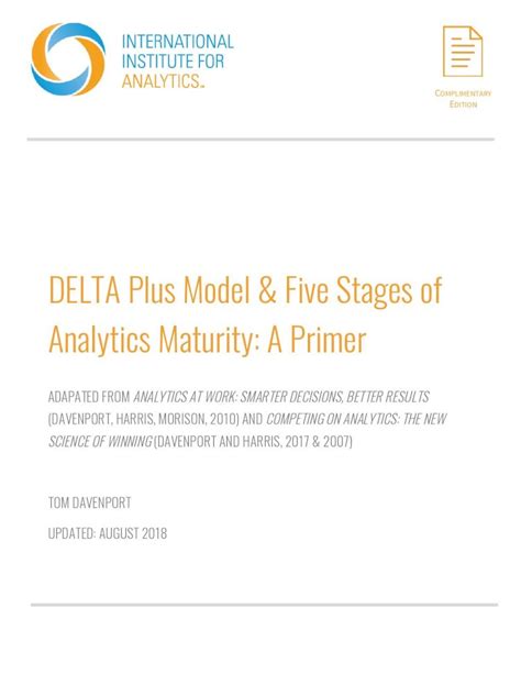 PDF DELTA Plus Model Five Stages Of Analytics Maturity A Primer