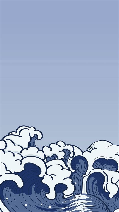 Blue Japanese wave background vector | Premium Vector Illustration ...