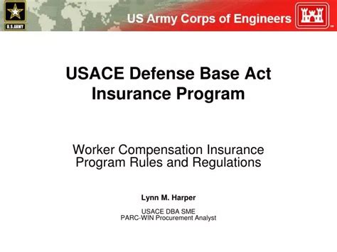 PPT - USACE Defense Base Act Insurance Program PowerPoint Presentation ...
