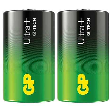 GP Ultra Plus Alkaline D Batteri 2 Pak FDMshop Dk