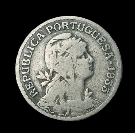 Portugal República 1 Escudo 1935 Rara SEM RESERVA Sans Prix de