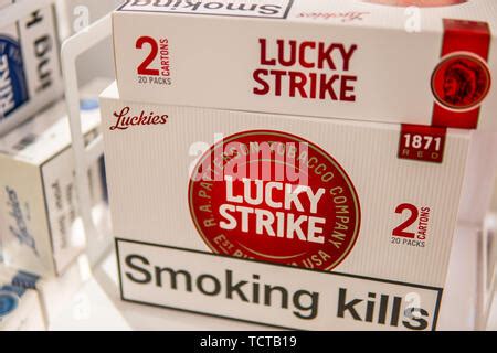 Duty Free Cigarettes On Sale At Mah N Airport In Menorca Stock Photo