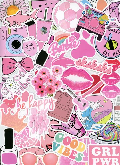 Pink Variety Sticker Pack Visco Girl Stickers Girly Girl Decal Teen